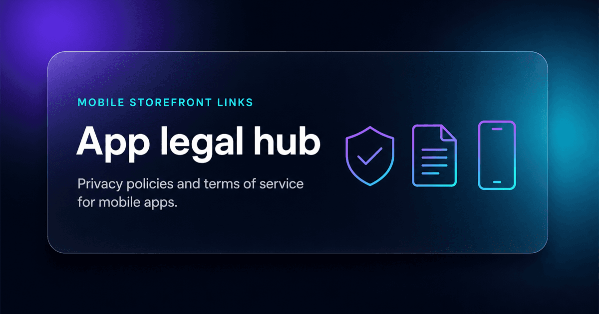 Legal documentation · App legal hub — slide 1 of 3